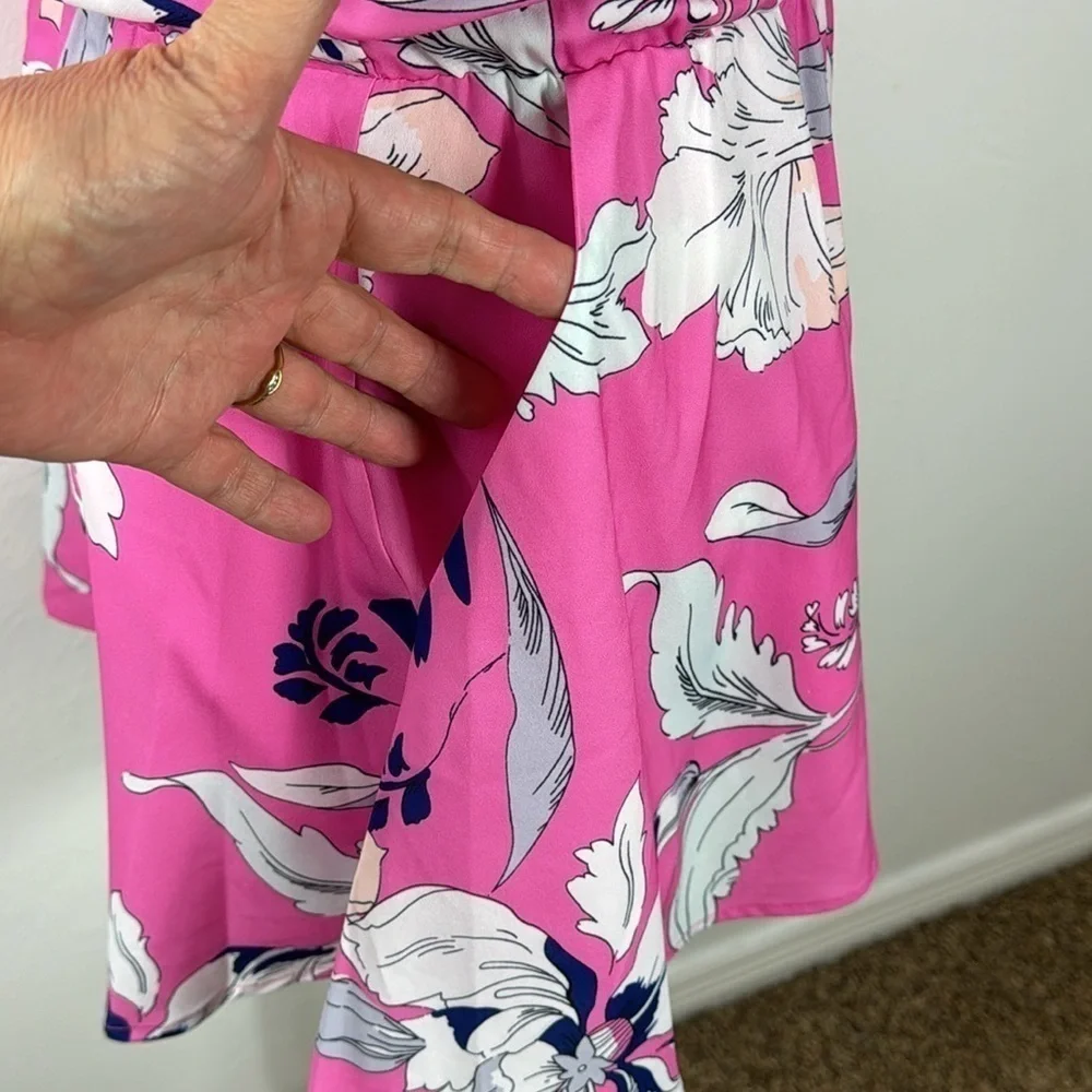 Yumi Kim Mini Dress Women’s Size XS‎ Eastern Garden Pink Floral One Shoulder NWT - Picture 9 of 15